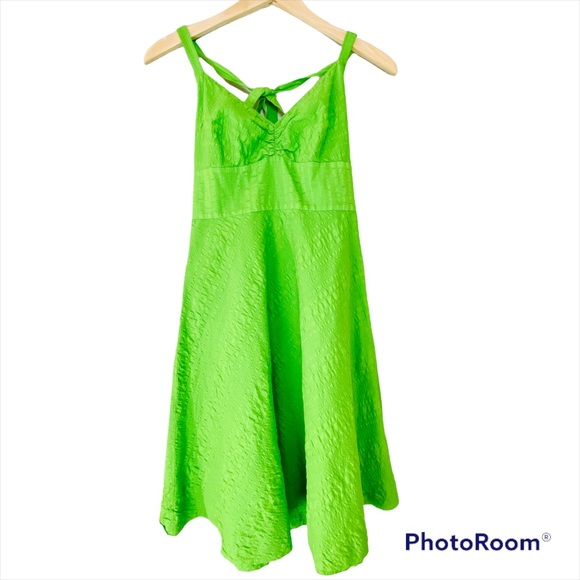 J CREW Green Halter Dress Cotton Sun Dress Size 4 Fit & Flare vacation wedding - Picture 1 of 9